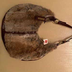 Antonio Melani rabbit fur purse